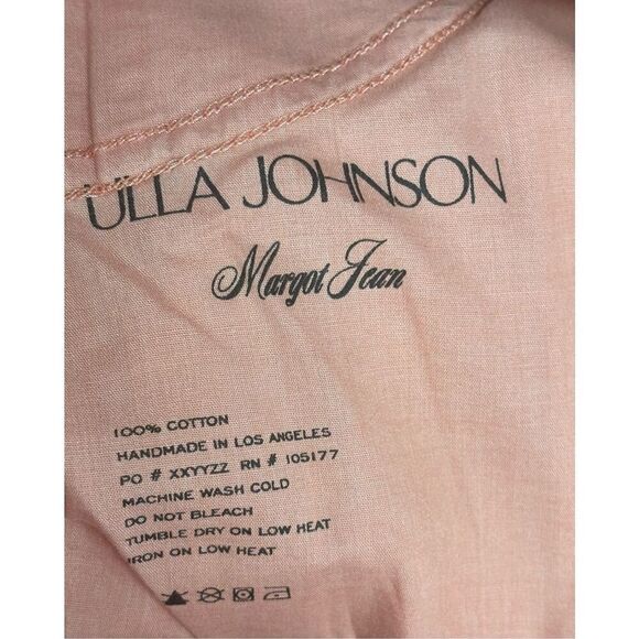 Ulla Johnson Margot Aura Wash Peach Denim Wide Leg High Rise Jeans NWT Size 26 - Picture 10 of 10